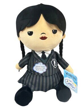 Wednesday Addams Plush Doll Comfortably Weighted Stripe Outfit 12" Soft Toy For